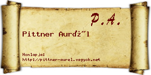 Pittner Aurél névjegykártya